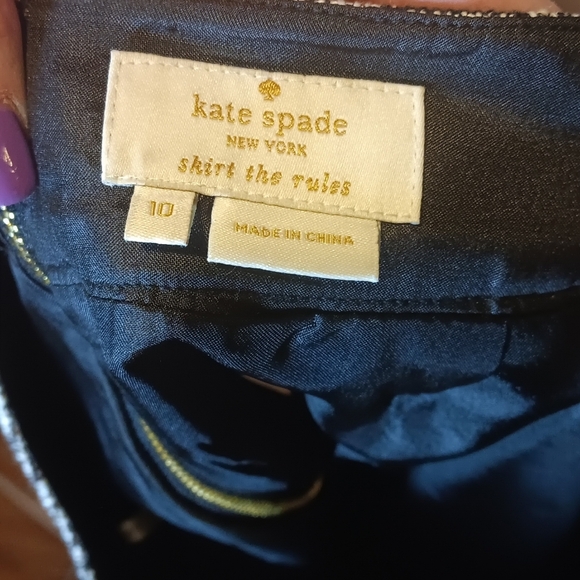 Kate Spade Pencil Skirt Black White 10 - Picture 5 of 6